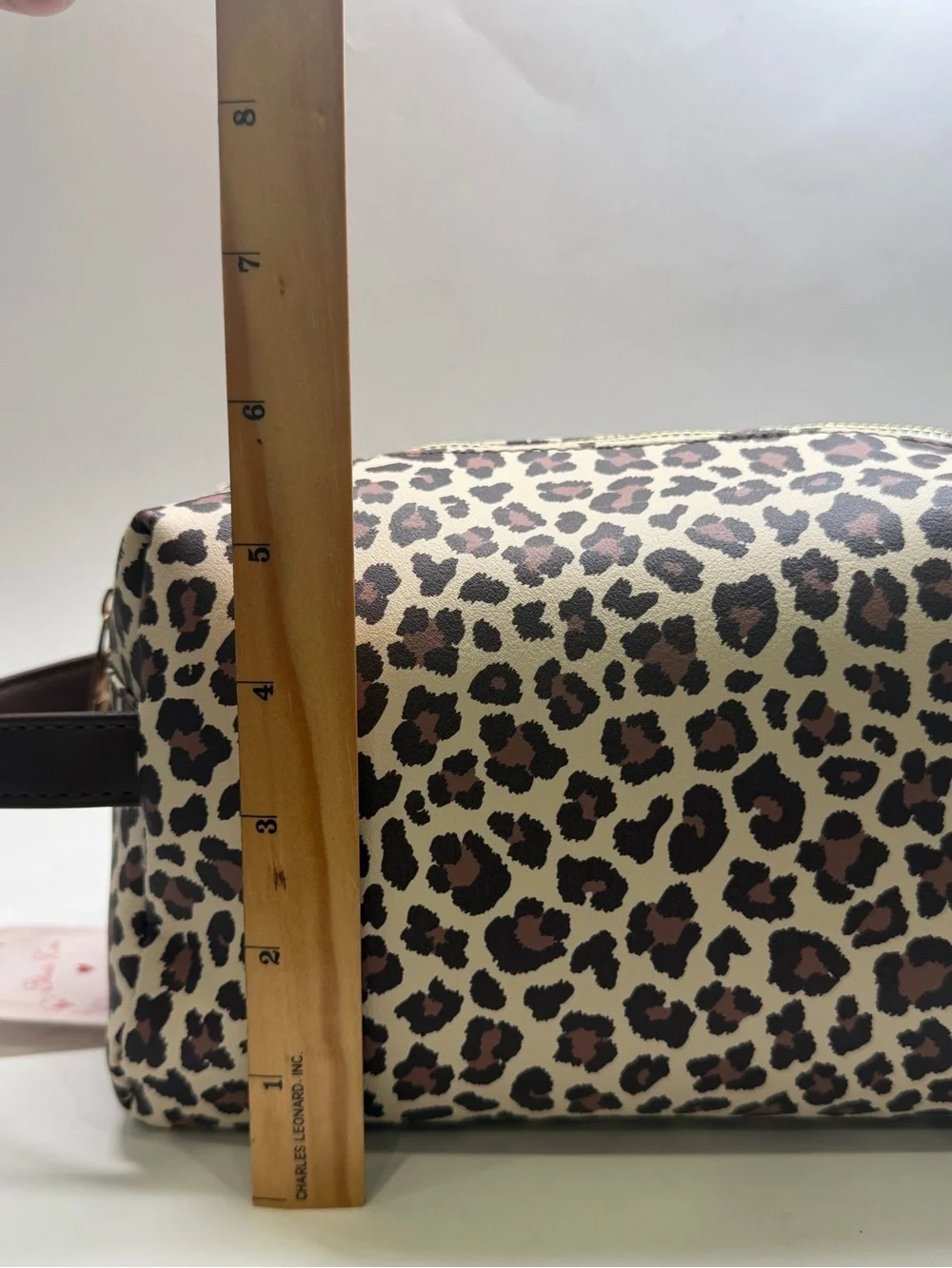 Leopard Print Cosmetic Pouch in Beige and Brown